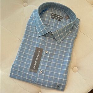 NWT Geoffrey Beene Men's Blue Checkered Shirt